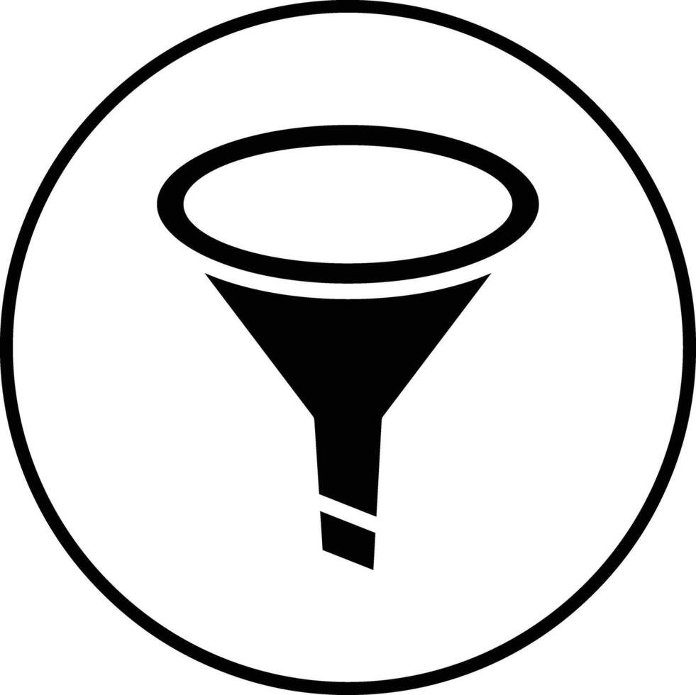 A simple black funnel icon inside a circle, symbolizing the recruitment funnel stages in a clean, professional style.